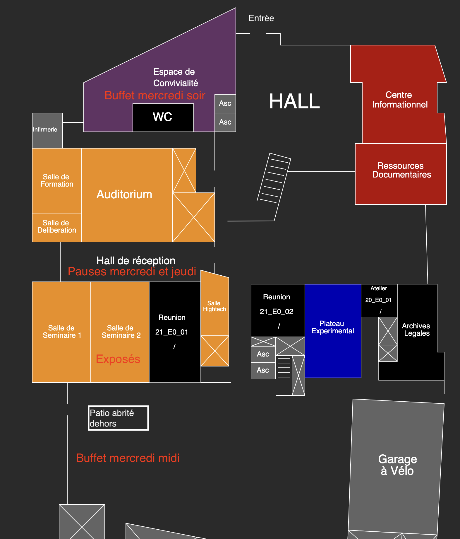 Plan du rez-de-chaussée de l’IMAG