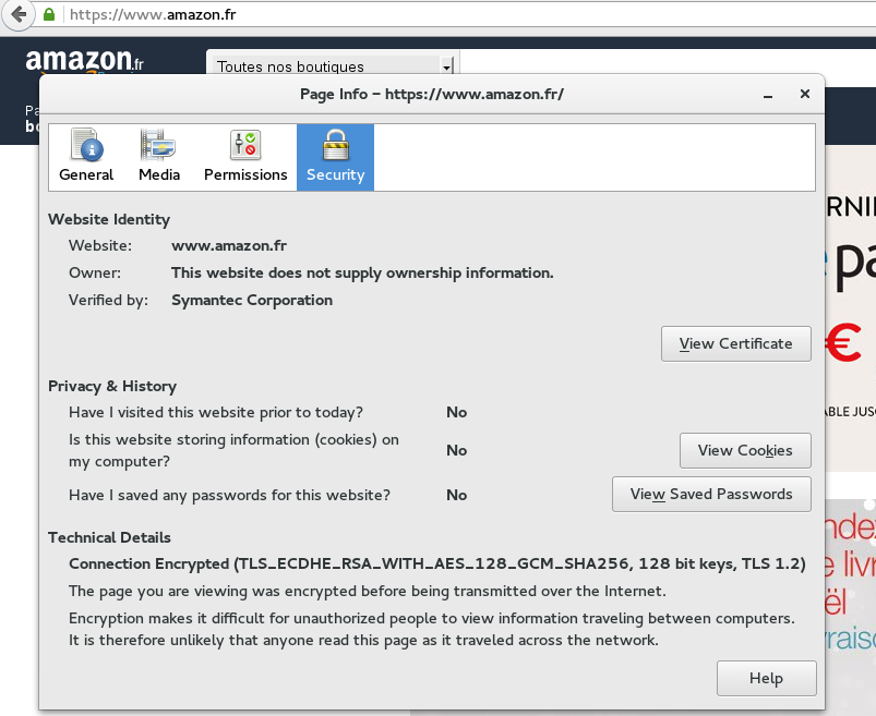 Un certificat https dans un browser