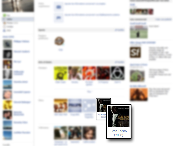 Aperçu du like de Gran Torino sur mon profil Facebook